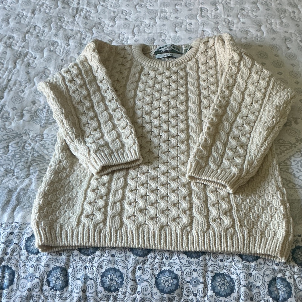 Aran Crafts Cream Cable Knit Sweater